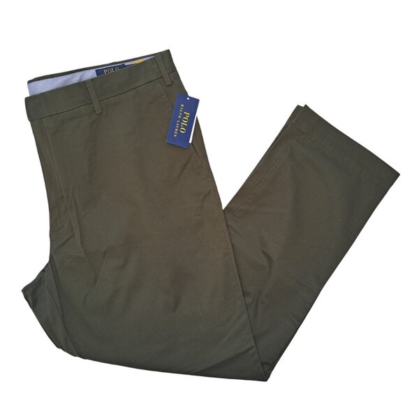 NEW Polo Ralph Lauren Olive Green Slim Stretch Pants Size 42x32